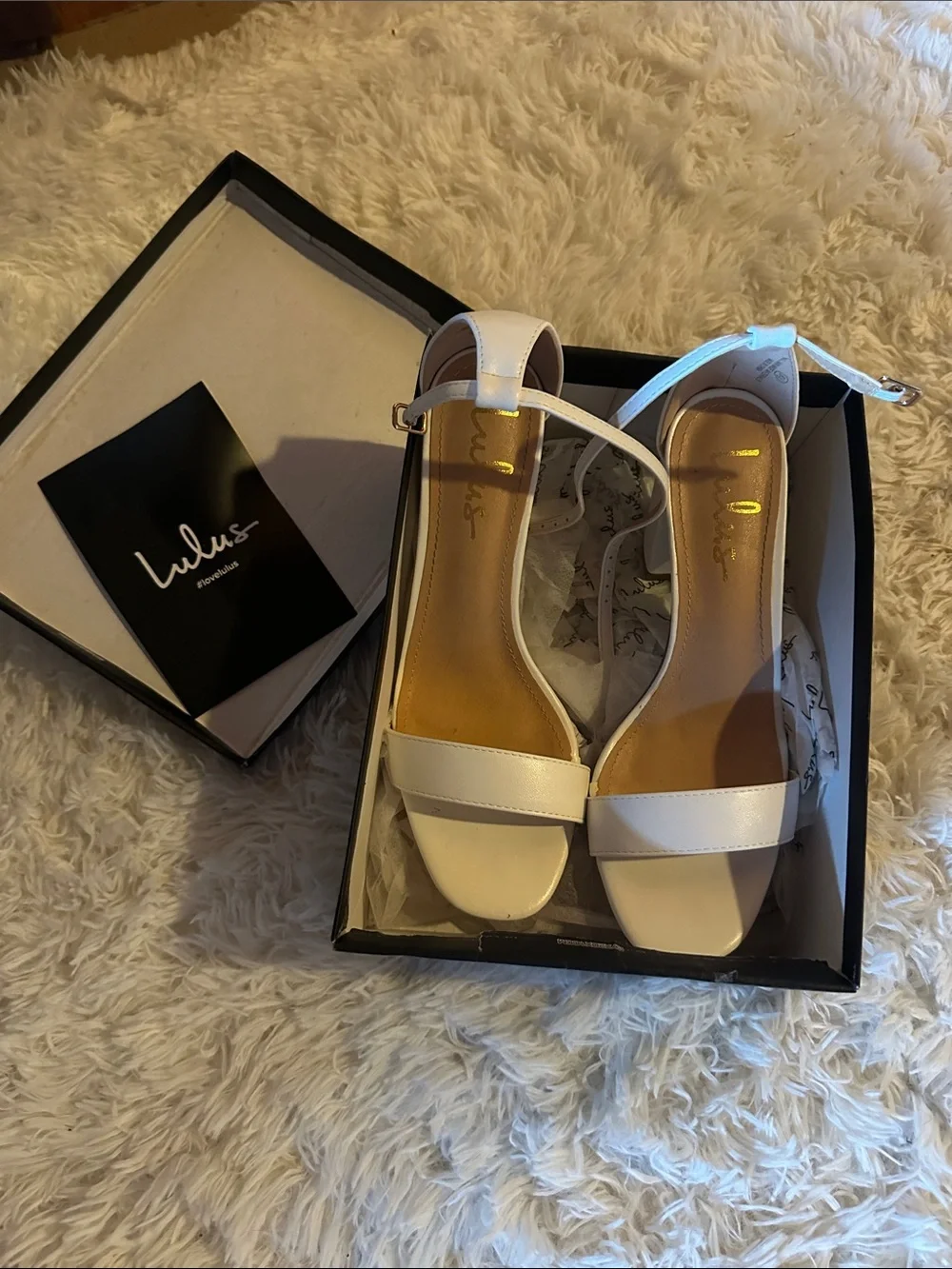 Lulu's White Minimalist Ankle-Strap Block Heels